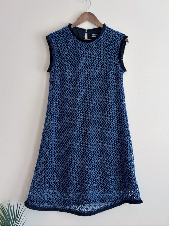 Sportmax Dresses & Skirts - Sportmax Code Blue Modern Minimalist Eyelet Shift Dress Large